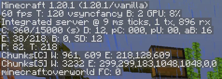 Minecraft Debug Menu
